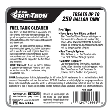 Starbrite® - Star Tron Enzim Katkılı Yakıt Tankı Temizleyici (1.9 Litre): Yakıt Çamuruna ve Bayat Yakıta Enzim Gücüyle Kesin Çözüm!