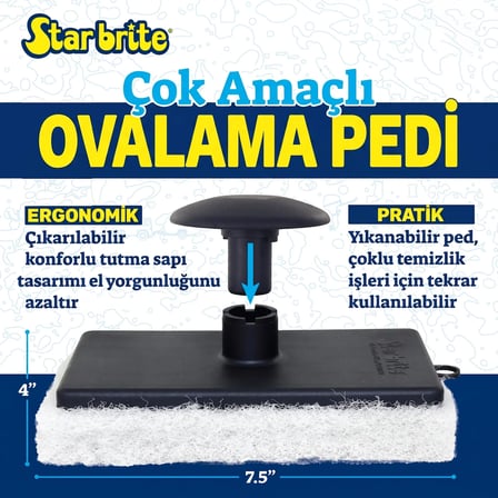 Starbrite® - Yumuşak Ovma Pedi (Hassas Yüzeyler İçin): Çizmeyen Güvenli Temizlik, Profesyonel Ergonomi!