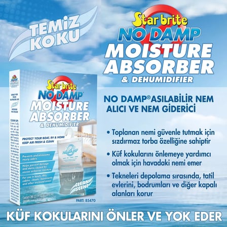 Starbrite® - No Damp Asılabilir Nem Alıcı (450 g): Teknede ve Kapalı Alanlarda Rutubete, Küf Kokusuna ve Paslanmaya Son!