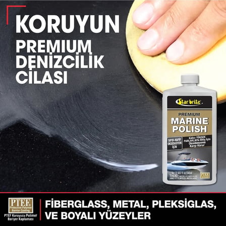 Starbrite® - PTEF® Teflonlu Premium Marin Cila (473 ml): Standart Cilalardan 5 Kat Daha Dayanıklı, Aynamsı Parlaklık ve Üstün UV Zırhı!