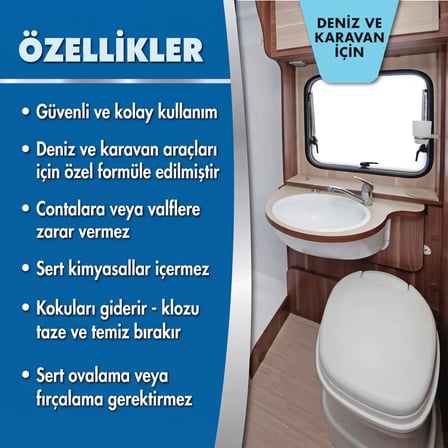 Starbrite® - Tuvalet Klozet Temizleyici Deniz ve Karavan Tipi (500 ml): Sert Ovma Gerektirmeyen, Vanaları ve Contaları Koruyan Profesyonel Çözüm!