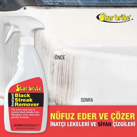 Starbrite® - Siyah Leke ve Akıntı Giderici Sprey (650 ml): Teknenizdeki ve Karavanınızdaki Çirkin Siyah Çizgilere Temas Ettiği Anda Son Verin!