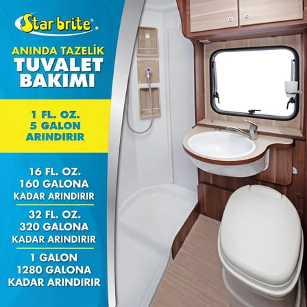 starbrite® - limon kokulu tuvalet ve atık tankı katkısı (473 ml): karavan ve tekneler i̇çin kokuya son, doğayla barışık