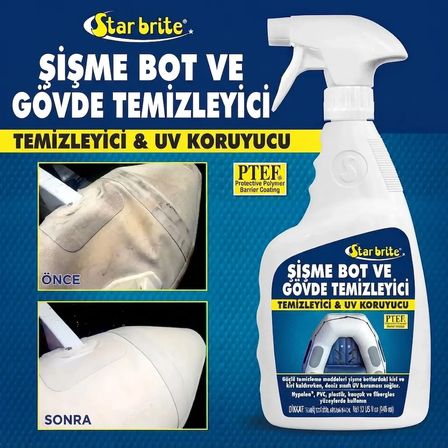 Starbrite® - PTEF Katkılı Şişme Bot Temizleyici ve Koruyucu (950 ml): Hypalon ve PVC Botlarınız İçin Güneş Zırhı ve Kusursuz Temizlik!
