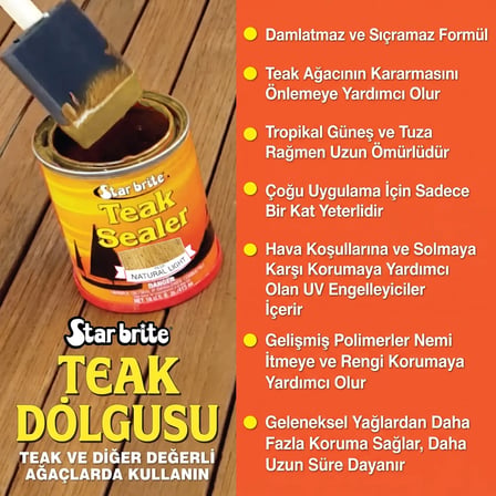 starbrite® - tik koruyucu sealer - natural light (473 ml): tik ağacınız i̇çin bakımı unutturan, tropik güneşe ve tuza karşı ultimate sealer