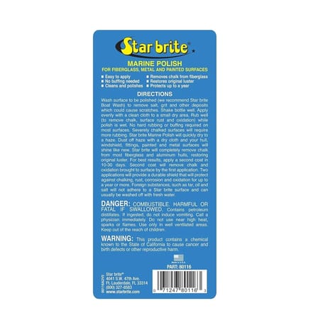 Starbrite® - Klasik Marin Cila (473 ml): Standart Cilalardan 4 Kat Daha Dayanıklı, Matlaşmış Yüzeylere Uzun Ömürlü Parlaklık ve UV Zırhı!
