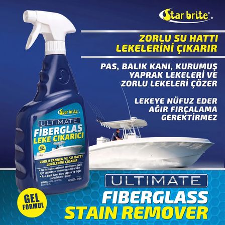 Starbrite® - Jel Formüllü Fiberglas Leke Çıkarıcı (950 ml): Su Hattı Sararmalarına ve Pas Lekelerine Elveda, Zahmetsiz Beyazlık!