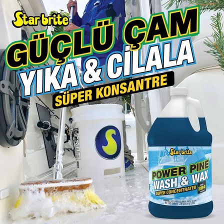 starbrite® - tekne şampuanı ve cila (3.79 l) power pine çam özlü konsantre: çamın doğal gücüyle derinlemesine temizlik ve uzun ömürlü vaks koruması!