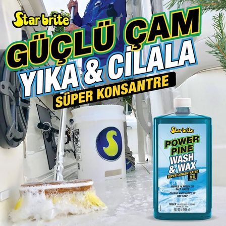 Starbrite® - Tekne Şampuanı ve Cila (950 ml) Power Pine Çam Özlü Konsantre: Çamın Doğal Gücüyle Derinlemesine Temizlik ve Uzun Ömürlü Vaks Koruması!