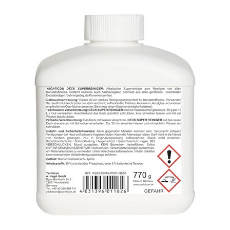 Yachticon - Süper Güverte Temizleyicisi Toz (770 Gr): Güverte Temizleyici Toz Kaymaz ve Pürüzlü Güvertelerdeki En İnatçı Kir ve Yağlara Kesin Çözüm!