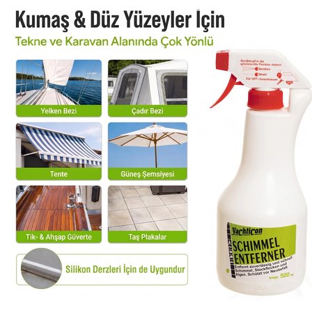 Yachticon - Küf ve Mantar Sökücü Sprey (500 ml): Püskürtün ve İzleyin; Küf, Yosun ve Kötü Kokulara Ovalamadan Son Verin!