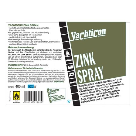 Yachticon - Çinko Sprey (400 ml): Metalleriniz İçin %90 Saf Çinko Güvencesiyle Zırh Gibi Pas Koruması!