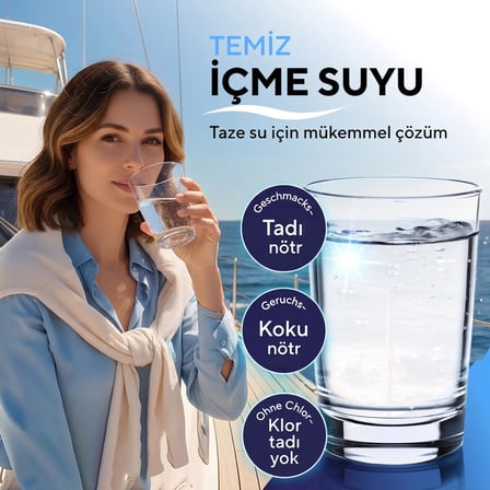 Yachticon - Aqua Clean Klor İçermez Toz (100gr): Güvenli Ve Taze İçme Suyu Sağlar.