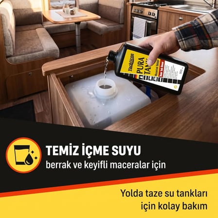 Yachticon - Pura Tank Depo Temizleyici (500 ml): Su Deponuzda Klora Gerek Kalmadan Kusursuz Hijyen ve Taze Su Keyfi!