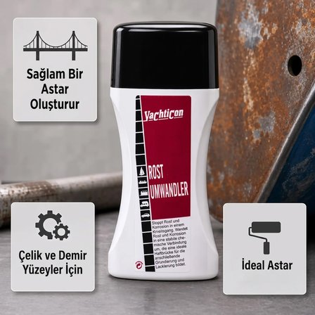 Yachticon - Paslanma ve Korozyon Önleyici Pas Dönüştürücü (250 ml): Pası Sökmez, Kararlı Bir Zırha Dönüştürür!