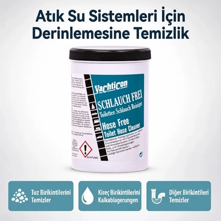 Yachticon - Hose Free Hortum Temizleme Tozu (1 Kg): Pis Su ve Hortum Tıkanıklıklarına, Kötü Kokulara Son!