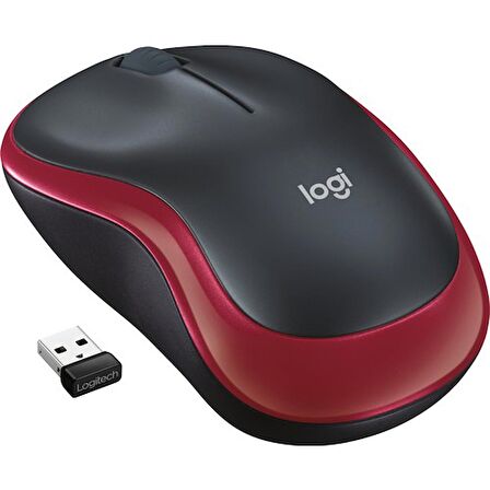 Logitech M185 USB Alıcılı Kompakt Kablosuz Mouse - Kırmızı