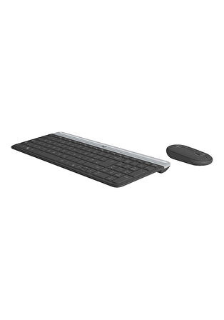 Logitech MK470 Kablosuz İnce İngilizce Q Klavye + Mouse Seti Siyah