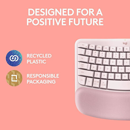 Logitech Wave Keys Kablosuz Bluetooth İngilizce Q Pembe Klavye