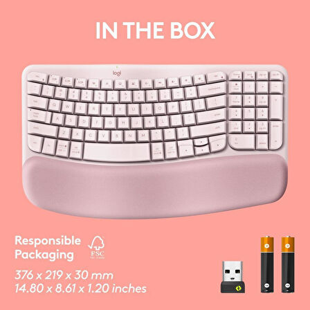 Logitech Wave Keys Kablosuz Bluetooth İngilizce Q Pembe Klavye