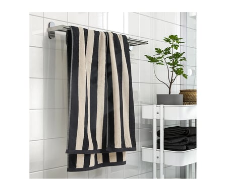 IKEA SLÅNHÖSTMAL banyo havlusu , siyah-bej, 70x140 cm 