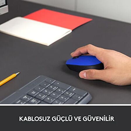 Logitech M171 USB Alıcılı Kablosuz Kompakt Mouse - Mavi