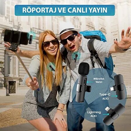 DAYTONA K9T TYPE-C YAKA MİKROFONU,KABLOSUZ