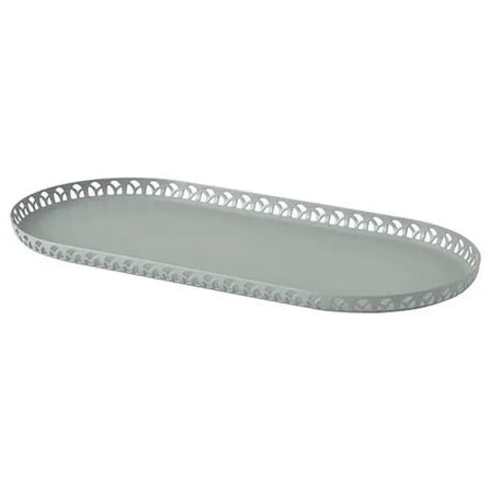 IKEA SNÖSISKA mum tabağı , soluk gri-yeşil, 31x15 cm 