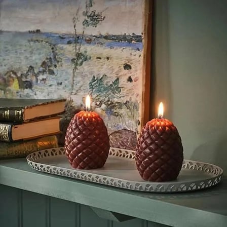 IKEA SNÖSISKA mum tabağı , soluk gri-yeşil, 31x15 cm 