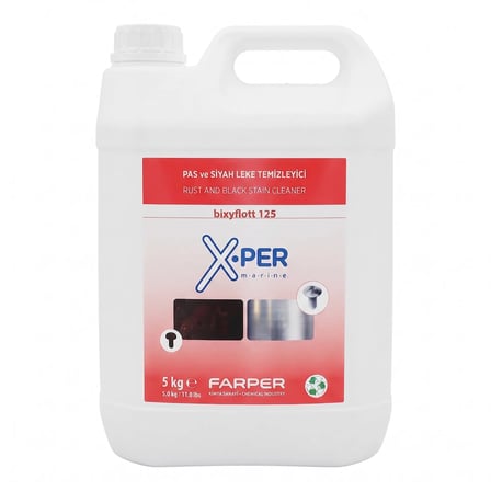 X-Per Marine - Pas ve Siyah Leke Temizleyici Bixy Flott 125 (5 L): Ovalamak Yok! 20 Saniyede Pas ve Siyah Lekelere Son!