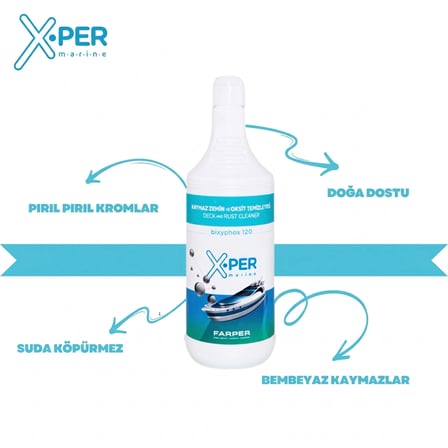 x-per marine - kaymaz zemin ve oksit temizleyici bixyphos 120 (1 l):  formülle güverte ve kromlarda kusursuz temizlik!