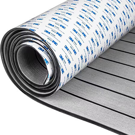 240 X 120 CM GRİ RENK EVA SUNİ TEAK (TİK) DECK 3M BANTLI TEKNE, YAT, HAVUZ KENARI VE KARAVAN İÇİN ZEMİN KAPLAMASI