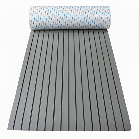 240 X 120 CM GRİ RENK EVA SUNİ TEAK (TİK) DECK 3M BANTLI TEKNE, YAT, HAVUZ KENARI VE KARAVAN İÇİN ZEMİN KAPLAMASI