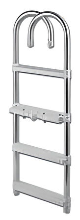 TEKNE MERDİVENİ ALÜMİNYUM 4 BASAMAK KATLANIR PASLANMAZ 105cm
