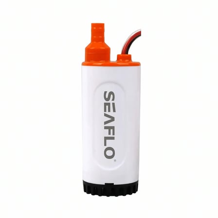 SEAFLO Dalgıç Su Karavan Pompası 21 lt/dk 12V 10A - 2.1 Bar Ø: 42 Hortum Çıkışı Ø: 10-12 mm - Gıda Sınıfı Güvenli ve Sessiz Çözüm
