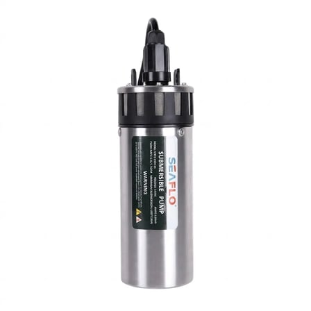 seaflo solar dalgıç kuyu pompası 24v 8a dc - çap ø: 98 mm hortum çıkışı ø: 13.8mm - elektrik hattı olmadan güneşin gücüyle kesintisiz su