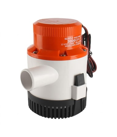 Seaflo 01 Serisi Ağır Hizmet Tipi Dalgıç Manuel Sintine Pompası 3000 GPH 12V 14.0 A - Hortum Çıkışı Ø: 1-1/2'' (40mm)