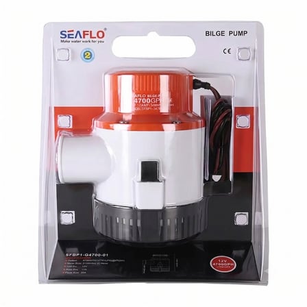 Seaflo 01 Serisi Profesyonel Ağır Hizmet Tipi Dalgıç Manuel Sintine Pompası 4700 GPH 24V 8.5 A - Hortum Çıkışı Ø: 2'' (50mm)