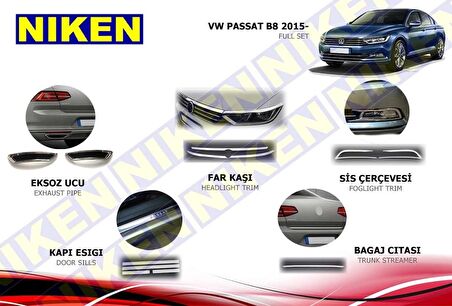 Vw passat b8 full krom set 2015 sonrası Niken