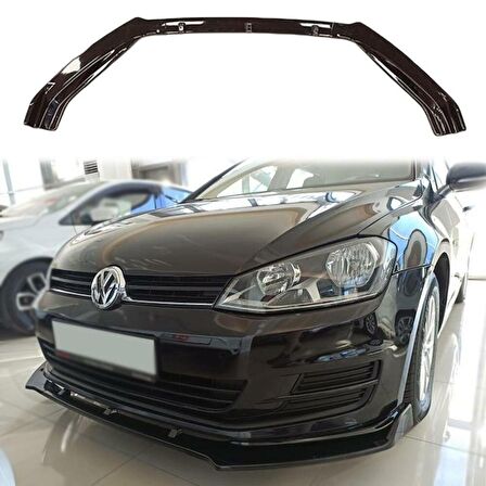 Vw Golf 7-7.5 uyumlu ön tampon altı lip 3 parça kulaklı pianoblack 2013-2020 arası