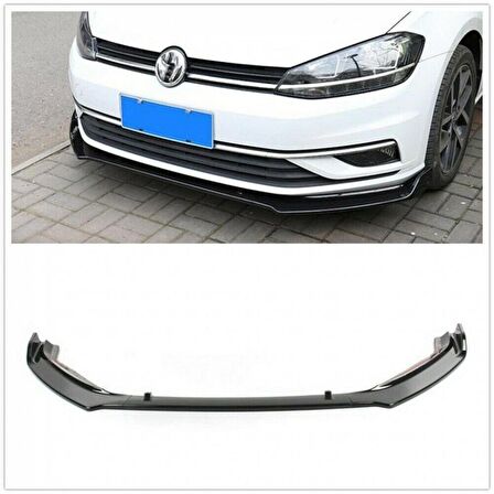 Vw Golf 7-7.5 uyumlu ön tampon altı lip 3 parça kulaklı pianoblack 2013-2020 arası