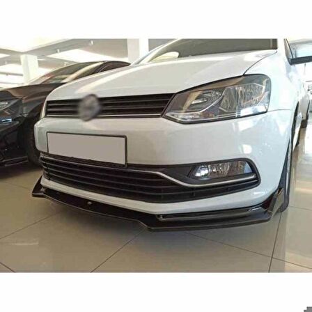 Vw Polo uyumlu ön tampon altı lip 3 parça kulaklı pianoblack 2009-2017 arası