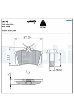 Fren Balatası Arka (87MM) Passat 307 Megane Iı Partner Tepe