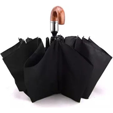 Marlux Wood Tam Otomatik Erkek Şemsiye Kısa Bastonlu 10 Tel