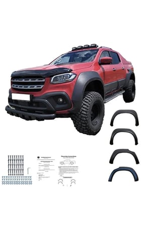 ABE TÜV'lü MERCEDES X Class W470 2017+ (Jumbo) ile uyumlu Çamurluk üstü Dodik Kaplama