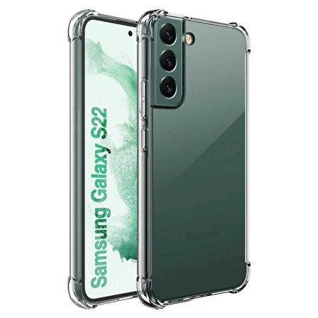 Teleplus Samsung Galaxy S22 Kılıf Antishock Kamera Korumalı Silikon Renksiz