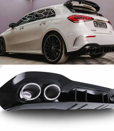 Mercedes A Serisi W177 Hb A35 Amg Arka Difüzör 2019-2023 Arası uyumlu Çift Çıkış