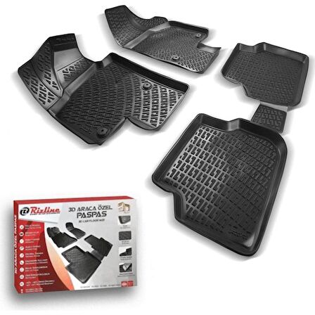 Rizline Ford Fıesta 2002-2008 Siyah 3D Paspas