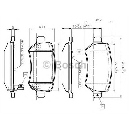 Bosch 0986Tb2845 Arka Balata Astra G 98=>Astra H 03.05=> -Merıva 05.03=> Zafıra 00=> Combo 09.02=>