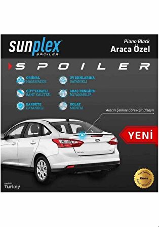 Ford Focus 3-4 Sedan Spoiler Piano Black 2012-2019 arası modellere uyumlu Sunplex